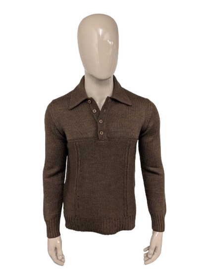 Vintage Lamargue Polo -Pullover. Brown gemischt. Größe M.