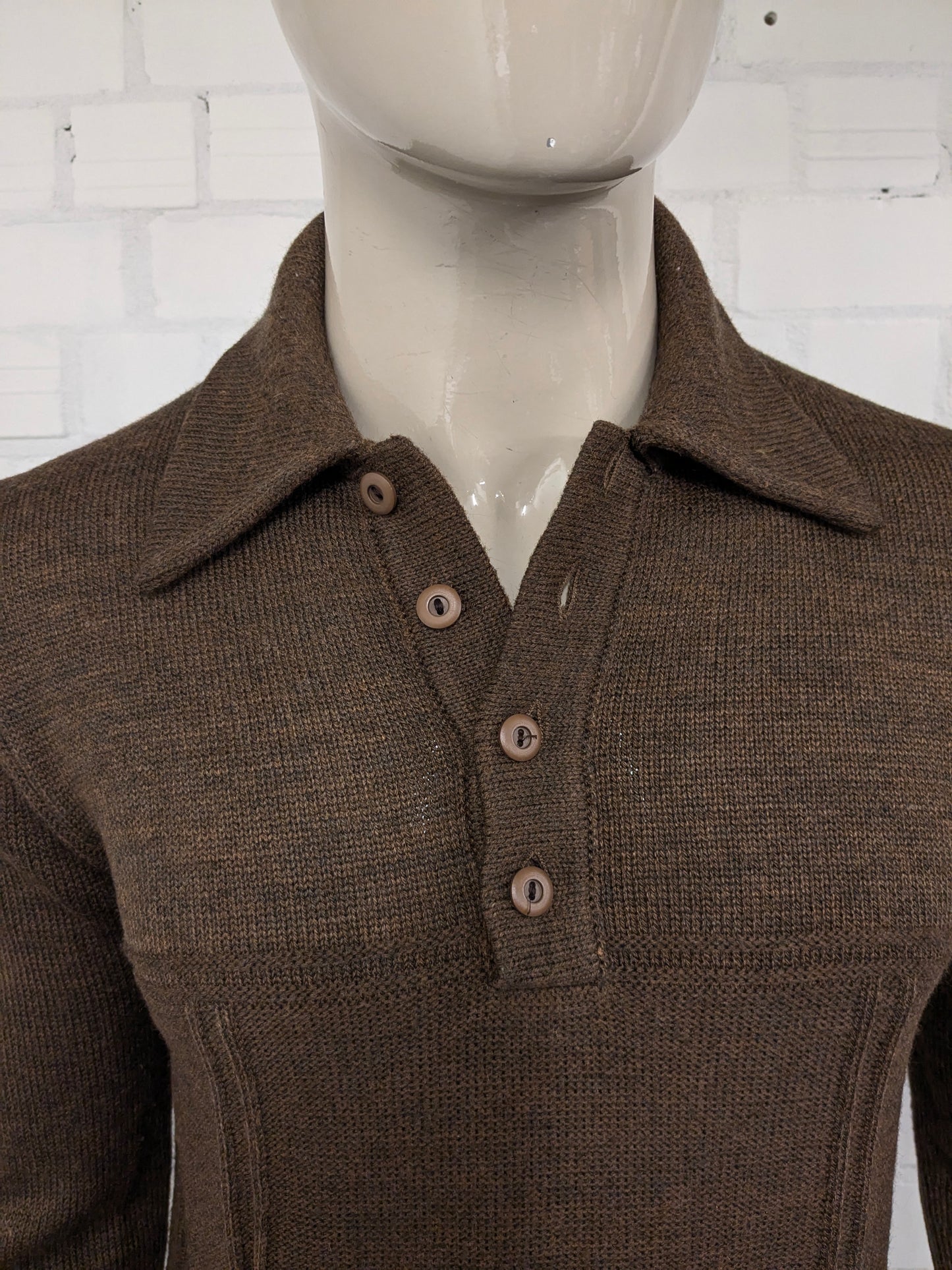 Vintage Lamargue Polo -Pullover. Brown gemischt. Größe M.
