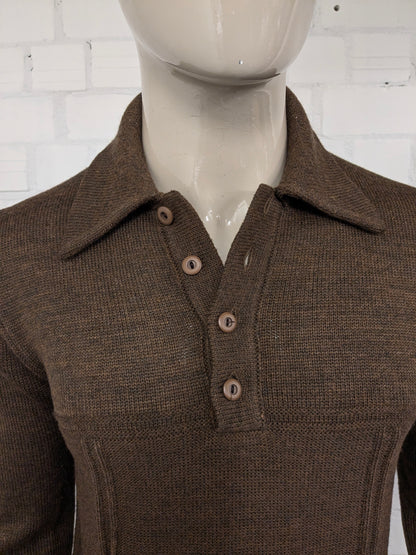 Vintage Lamargue Polo -Pullover. Brown gemischt. Größe M.