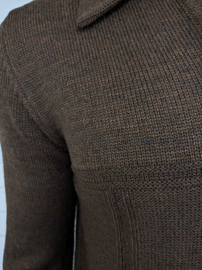 Vintage Lamargue Polo -Pullover. Brown gemischt. Größe M.