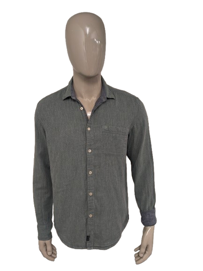 Marc O'Polo shirt. Green blue print. Size L. Regular Fit.