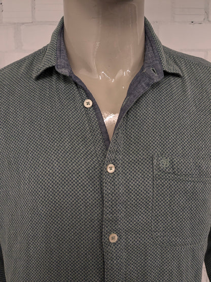 Marc O'Polo shirt. Green blue print. Size L. Regular Fit.