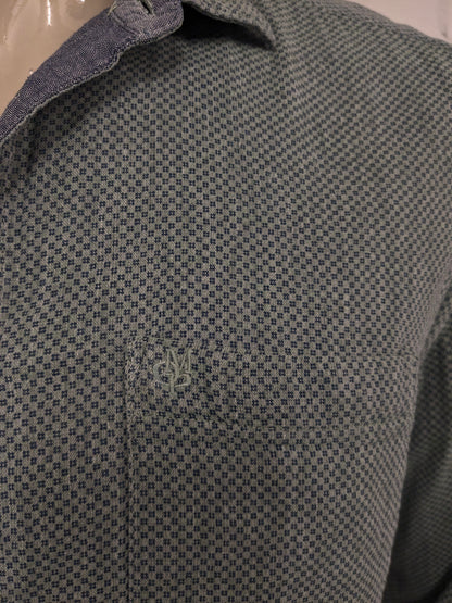Marc O'Polo shirt. Green blue print. Size L. Regular Fit.