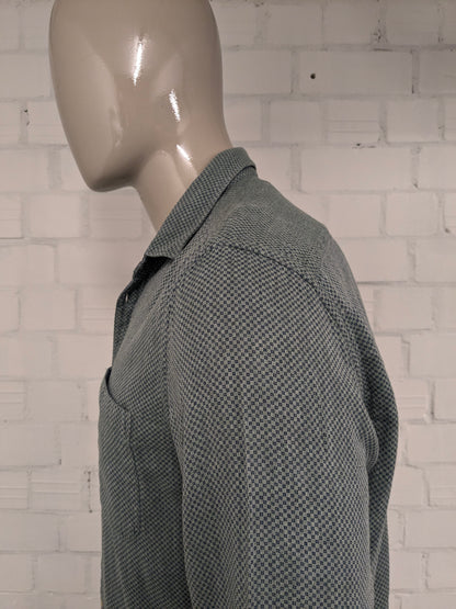 Marc O'Polo shirt. Green blue print. Size L. Regular Fit.