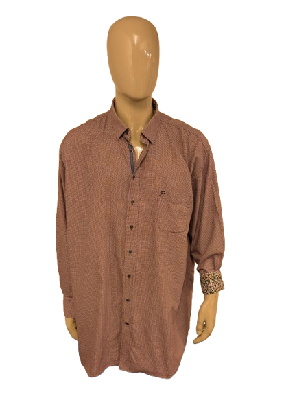 Chemise Giordano. Impression blanche violette. Taille 4xl / xxxxl. Ajustement régulier.