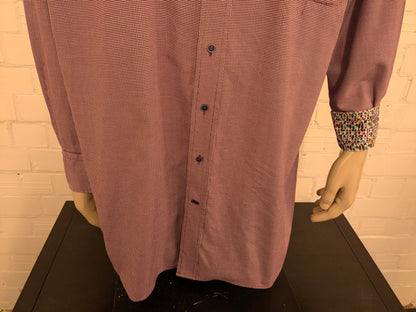 Chemise Giordano. Impression blanche violette. Taille 4xl / xxxxl. Ajustement régulier.