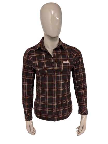 Camisa diesel. Red naranja marrón revisado. Tamaño M.