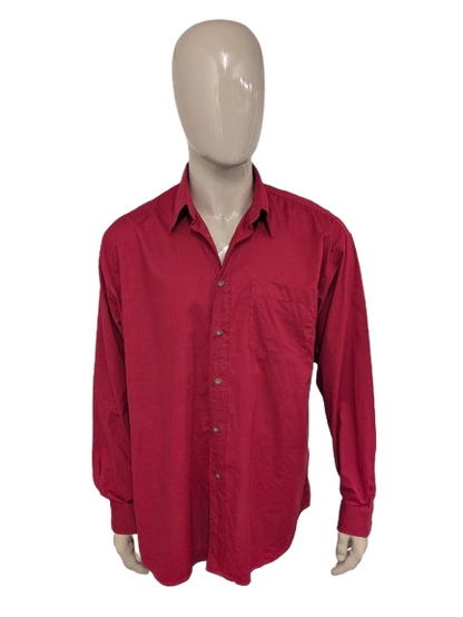 Vintage Printer overhemd. Donker Roze gekleurd. Maat 2XL / XXL.