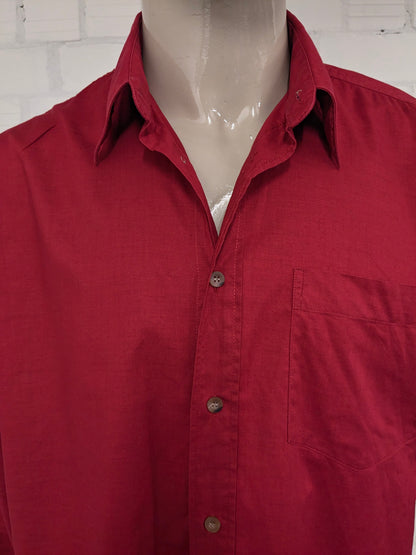 Vintage Printer overhemd. Donker Roze gekleurd. Maat 2XL / XXL.