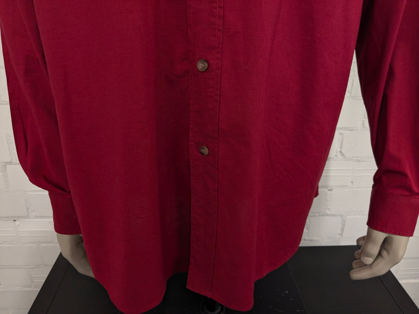 Vintage Printer overhemd. Donker Roze gekleurd. Maat 2XL / XXL.