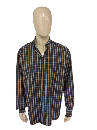 Paul & Shark Shirt. Orange jaune bleu bloqué. Taille 3xl / xxxl.