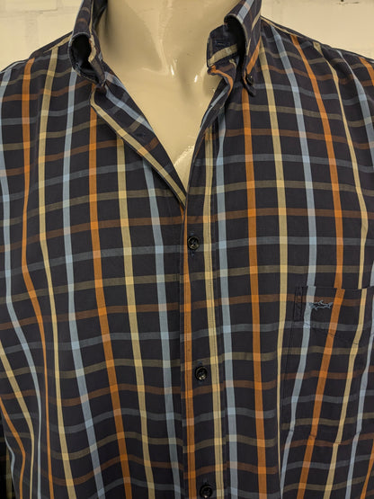 Paul & Shark Shirt. Orange jaune bleu bloqué. Taille 3xl / xxxl.