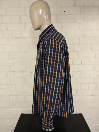 Paul & Shark Shirt. Orange jaune bleu bloqué. Taille 3xl / xxxl.