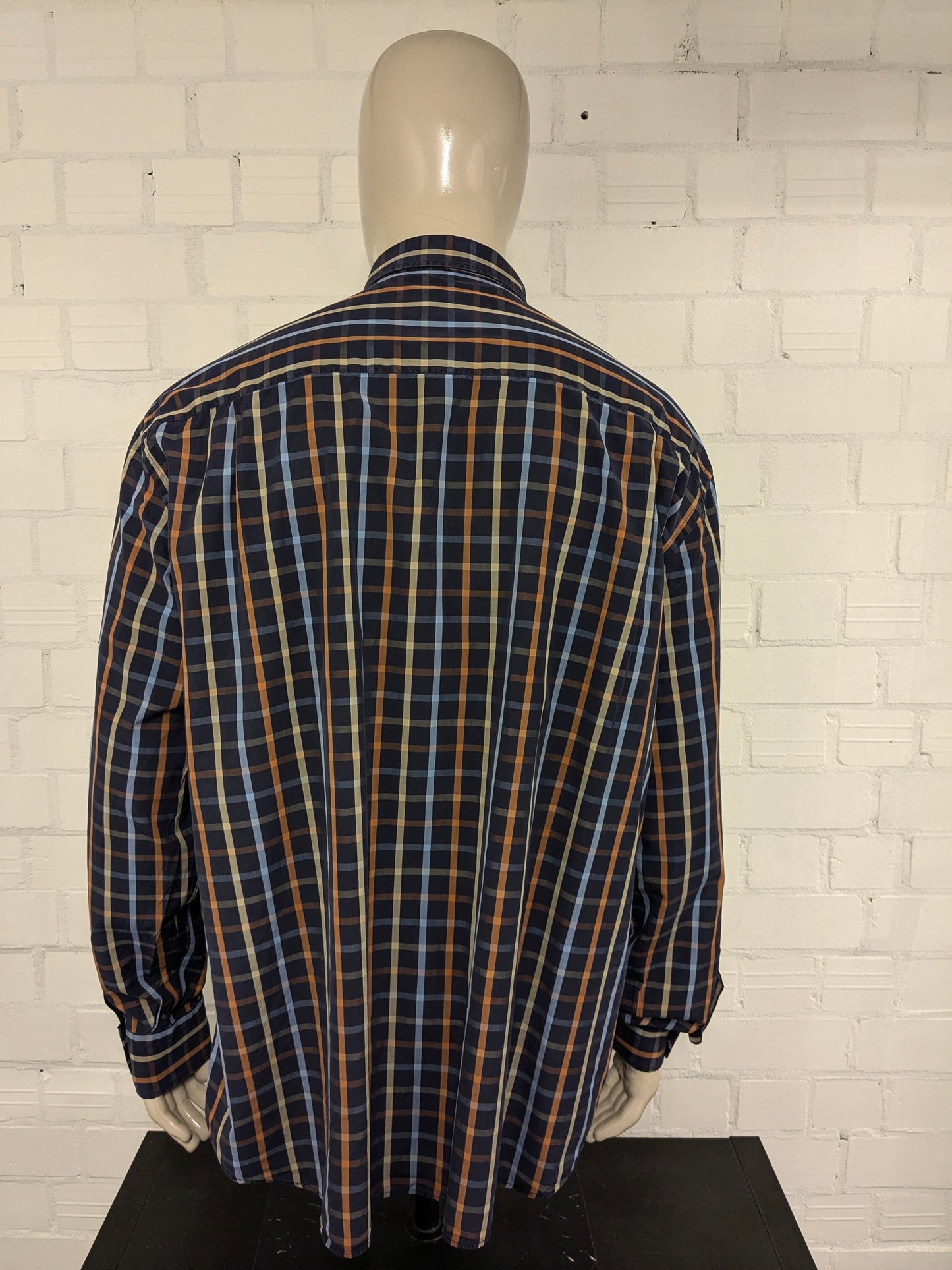 Paul & Shark Shirt. Orange jaune bleu bloqué. Taille 3xl / xxxl.