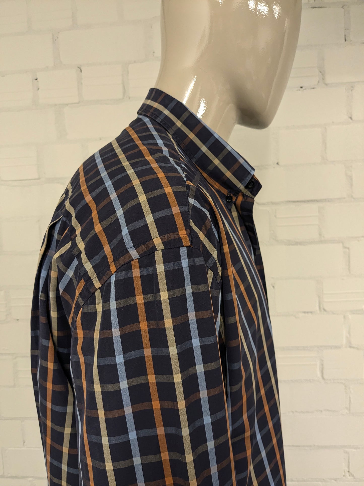 Paul & Shark Shirt. Orange jaune bleu bloqué. Taille 3xl / xxxl.