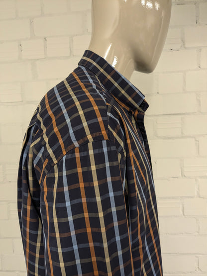 Paul & Shark Shirt. Orange jaune bleu bloqué. Taille 3xl / xxxl.