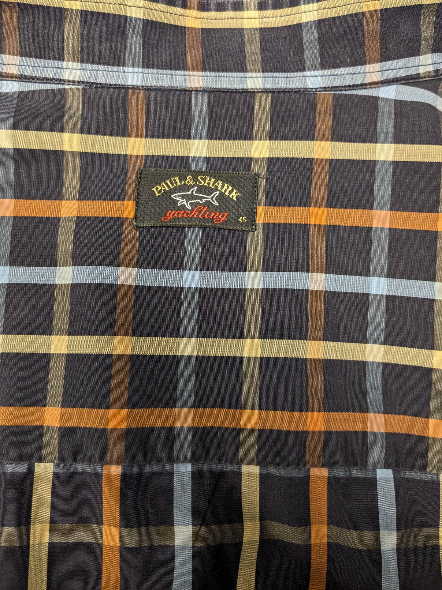 Paul & Shark Shirt. Orange jaune bleu bloqué. Taille 3xl / xxxl.