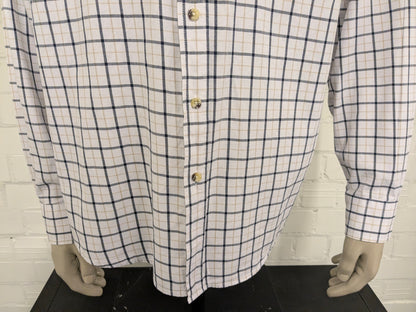 Vintage Ry Market overhemd. Zwart Bruin Wit geblokt. Maat 2XL / XXL.