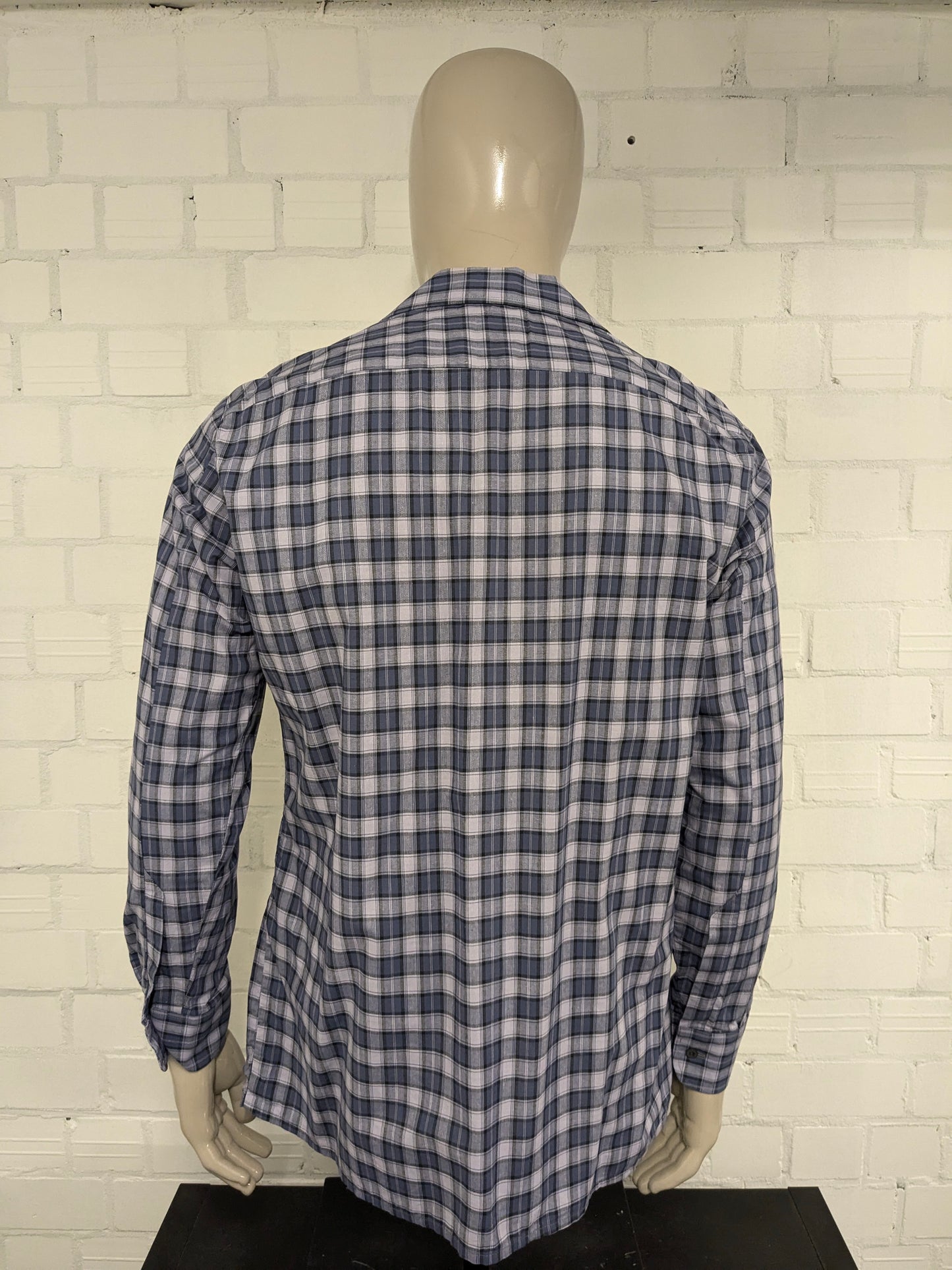 Chemise vintage de Sohaj 70. Black Purple Checkered. Taille L.