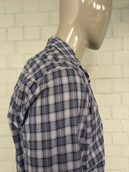 Chemise vintage de Sohaj 70. Black Purple Checkered. Taille L.