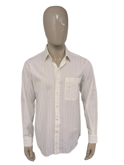 Vintage 70's Arma shirt. Beige lilac striped. Size L.