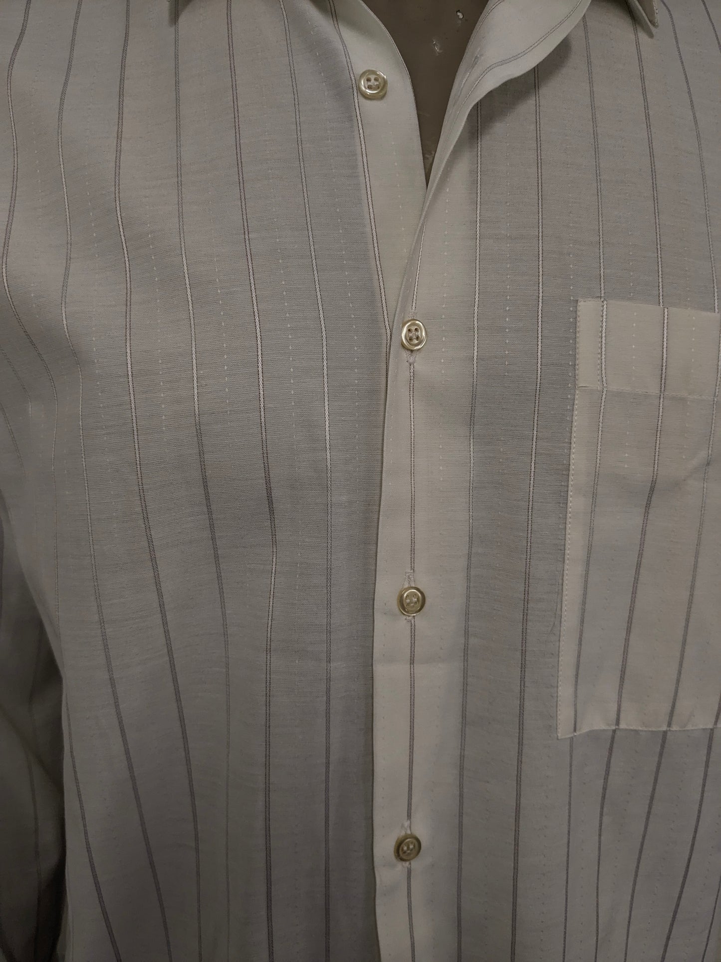 Vintage 70's Arma shirt. Beige lilac striped. Size L.