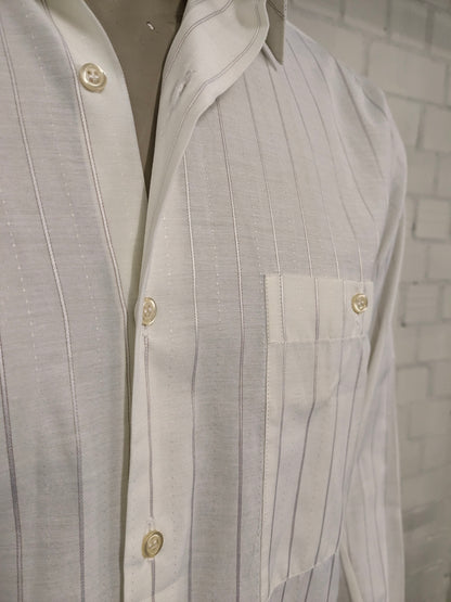 Vintage 70's Arma shirt. Beige lilac striped. Size L.