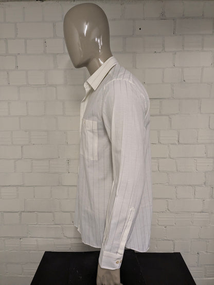 Vintage 70's Arma shirt. Beige lilac striped. Size L.