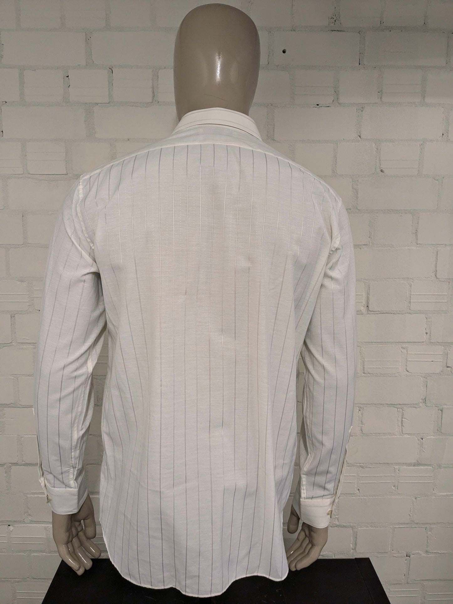 Vintage 70's Arma shirt. Beige lilac striped. Size L.