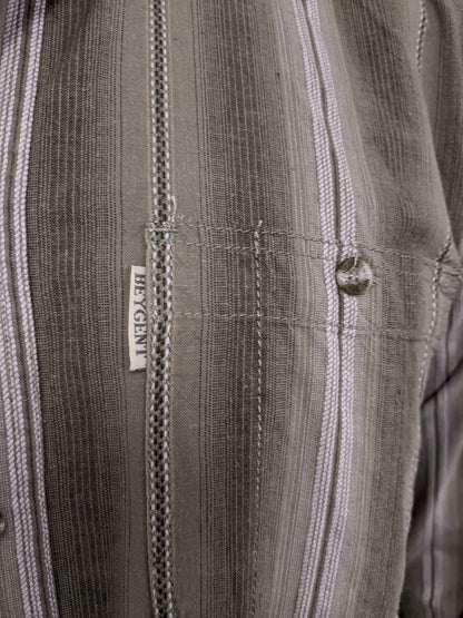 Vintage Beygent shirt. Green white striped motif. Size L.