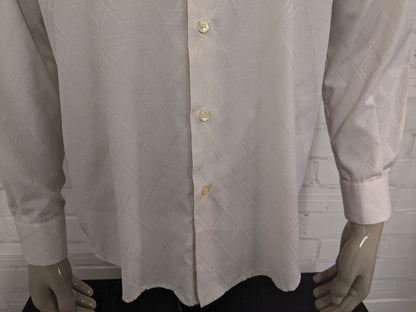 Chemise CHM Vintage CHM. Motif brillant léger beige. Taille L.