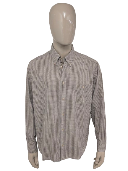 Camisa de esmeralda vintage. Negro rojo gris bloqueado. Tamaño 2xl / xxl.