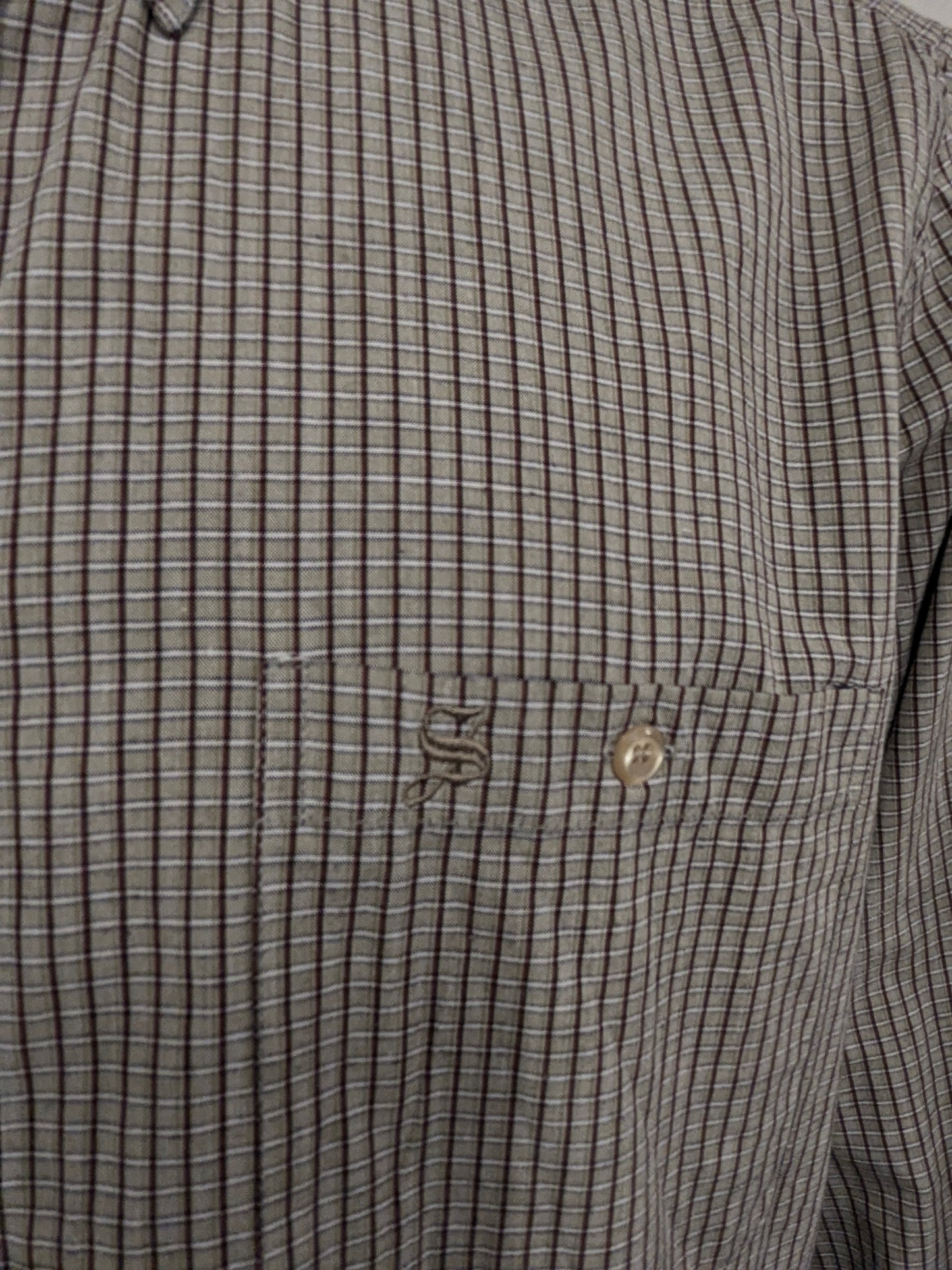 Camisa de esmeralda vintage. Negro rojo gris bloqueado. Tamaño 2xl / xxl.