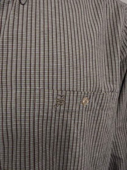 Camisa de esmeralda vintage. Negro rojo gris bloqueado. Tamaño 2xl / xxl.