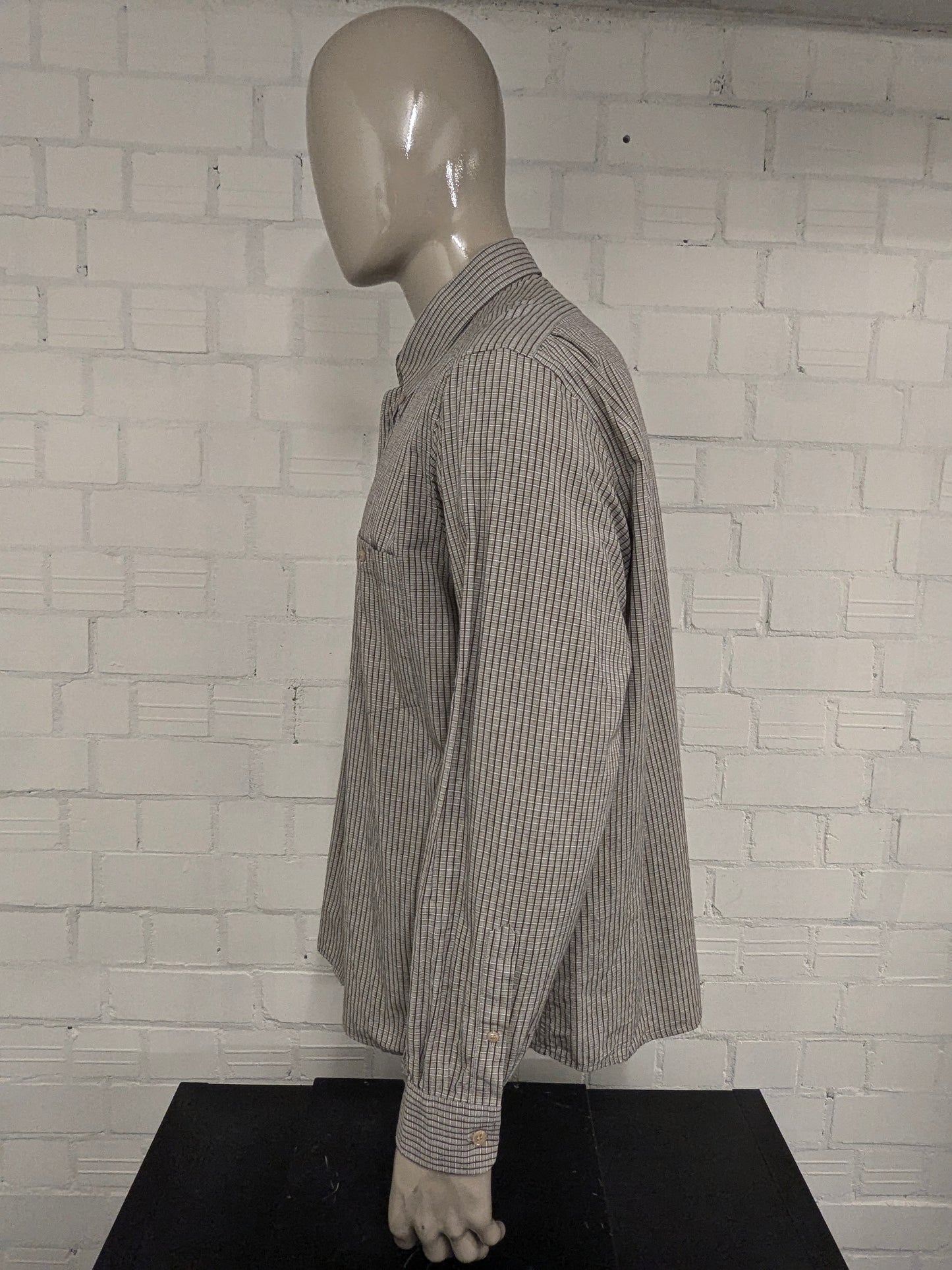 Camisa de esmeralda vintage. Negro rojo gris bloqueado. Tamaño 2xl / xxl.