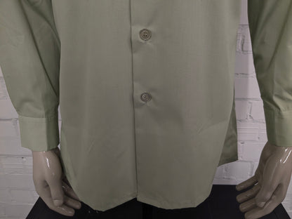 Vintage 70er Golden Style -Shirt mit Punktkragen. Farbig grün. Größe L. Casual Manschettenknoten.