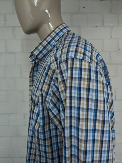 Marvelis shirt. Blue white beige blocked. Size 4XL / XXXXL. Comfort fit.