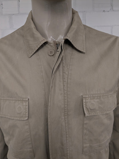 H&M L.O.G.G. Veste mince avec double fermeture. Brun clair / kaki coloré. Taille L.