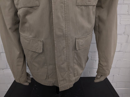 H&M L.O.G.G. Veste mince avec double fermeture. Brun clair / kaki coloré. Taille L.