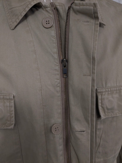 H&M L.O.G.G. Veste mince avec double fermeture. Brun clair / kaki coloré. Taille L.