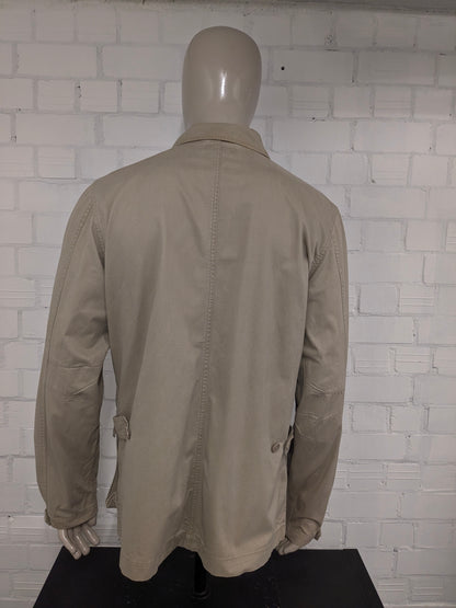 H&M L.O.G.G. Veste mince avec double fermeture. Brun clair / kaki coloré. Taille L.