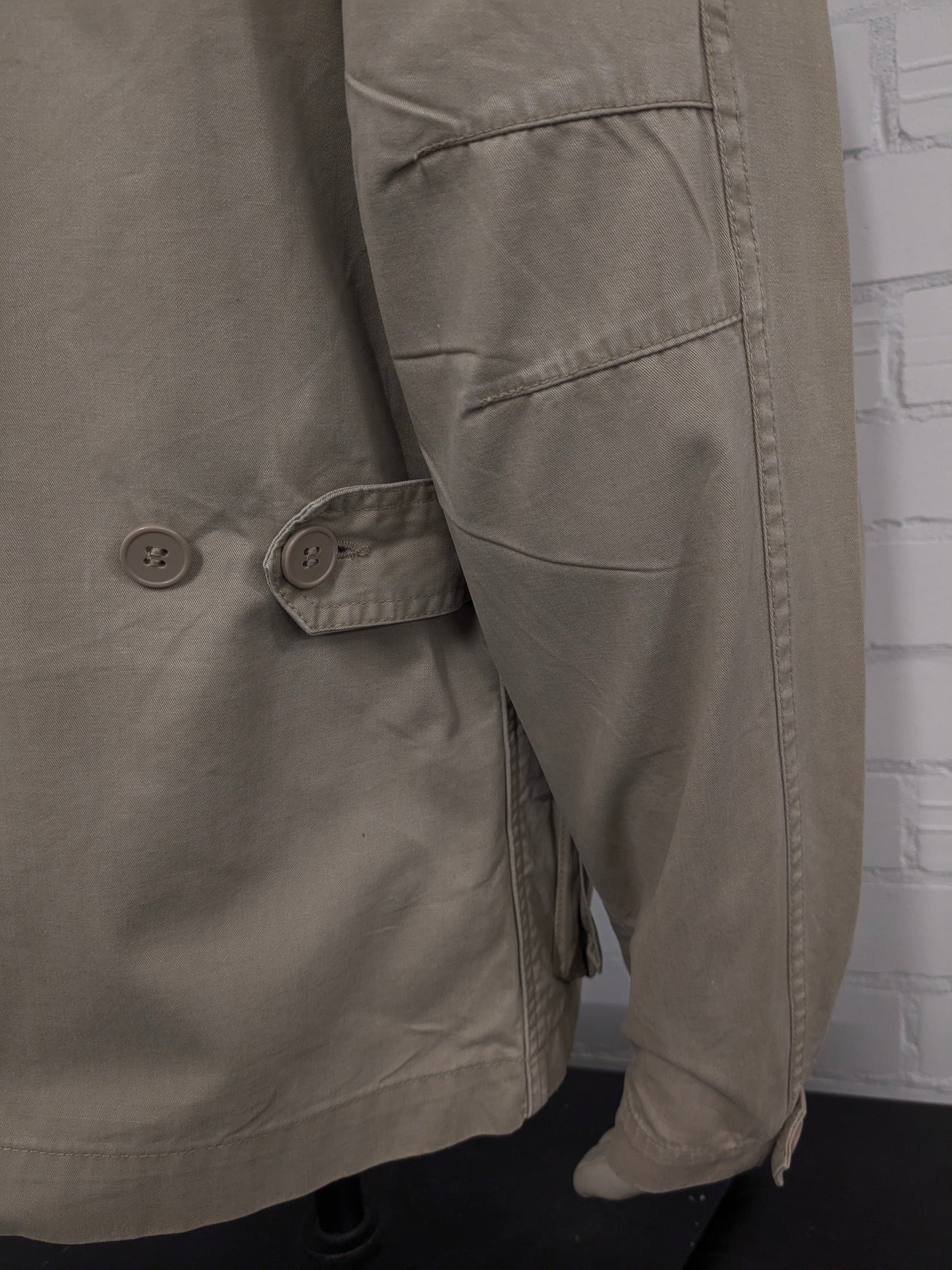 H&M L.O.G.G. Veste mince avec double fermeture. Brun clair / kaki coloré. Taille L.