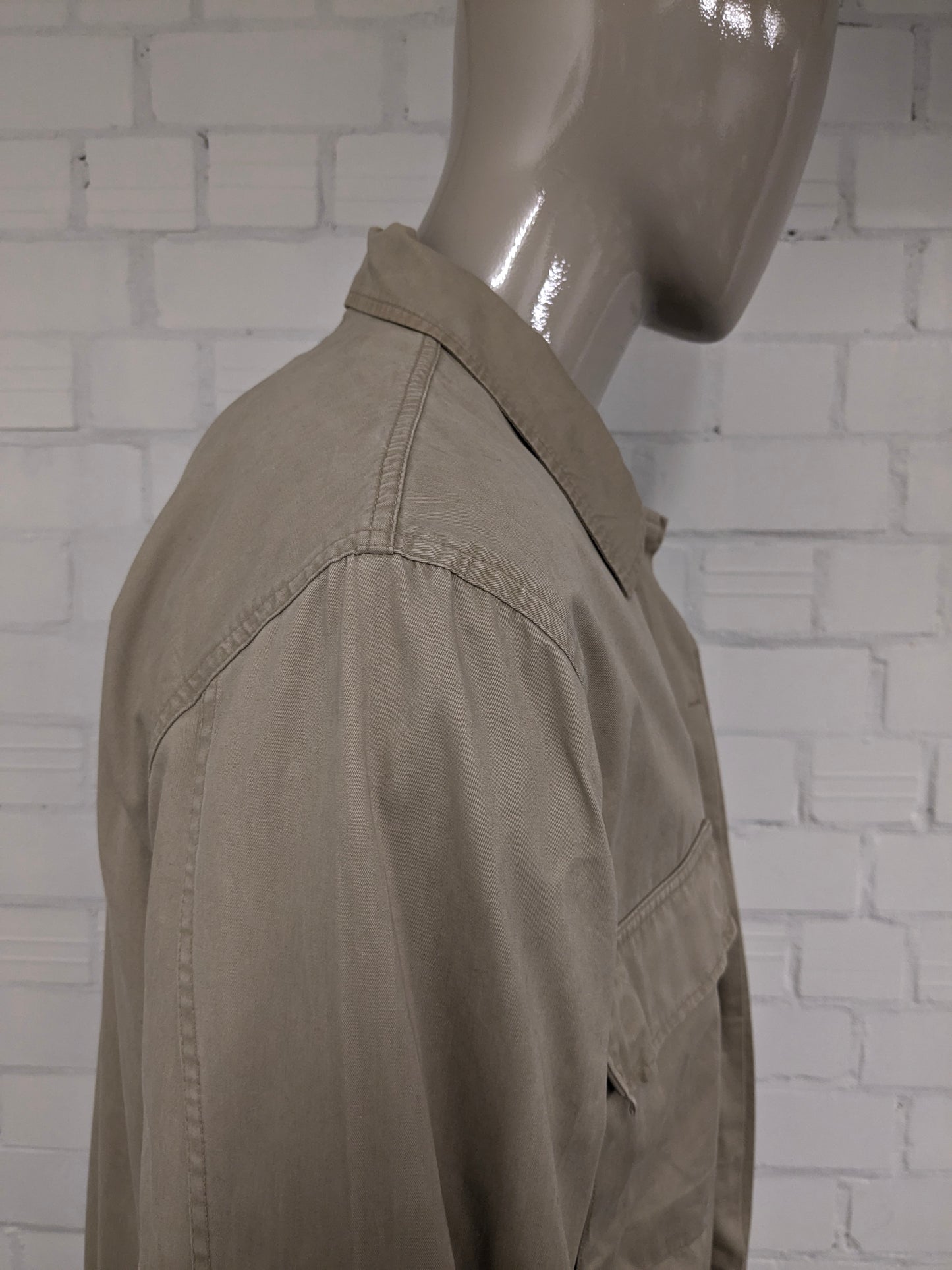 H&M L.O.G.G. Veste mince avec double fermeture. Brun clair / kaki coloré. Taille L.