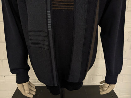 Vintage Baileys trui met V-Hals. Donker Blauw Grijs Bruin gekleurd. Maat XL.