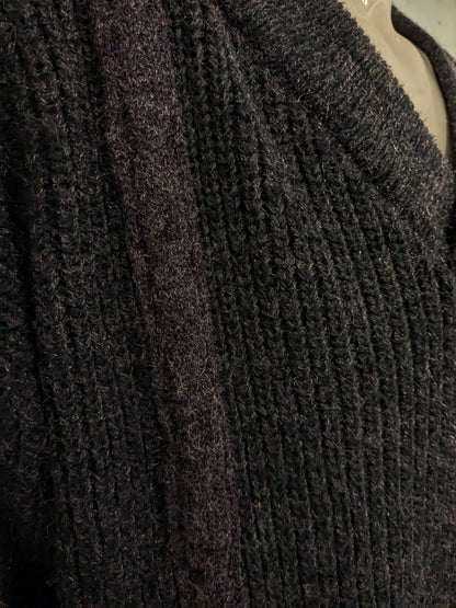 Vintage Creation V.G. Warmer Pullover mit V-Ausschnitt. Lila grünes Gold gefärbt. Größe 2xl / xxl.