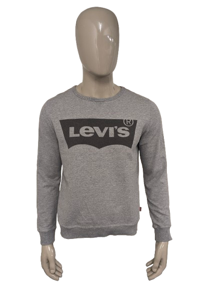 Le pull Levi's. Gris mélangé à de l'imprimé. Taille M.
