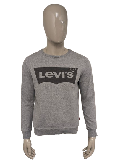 Le pull Levi's. Gris mélangé à de l'imprimé. Taille M.