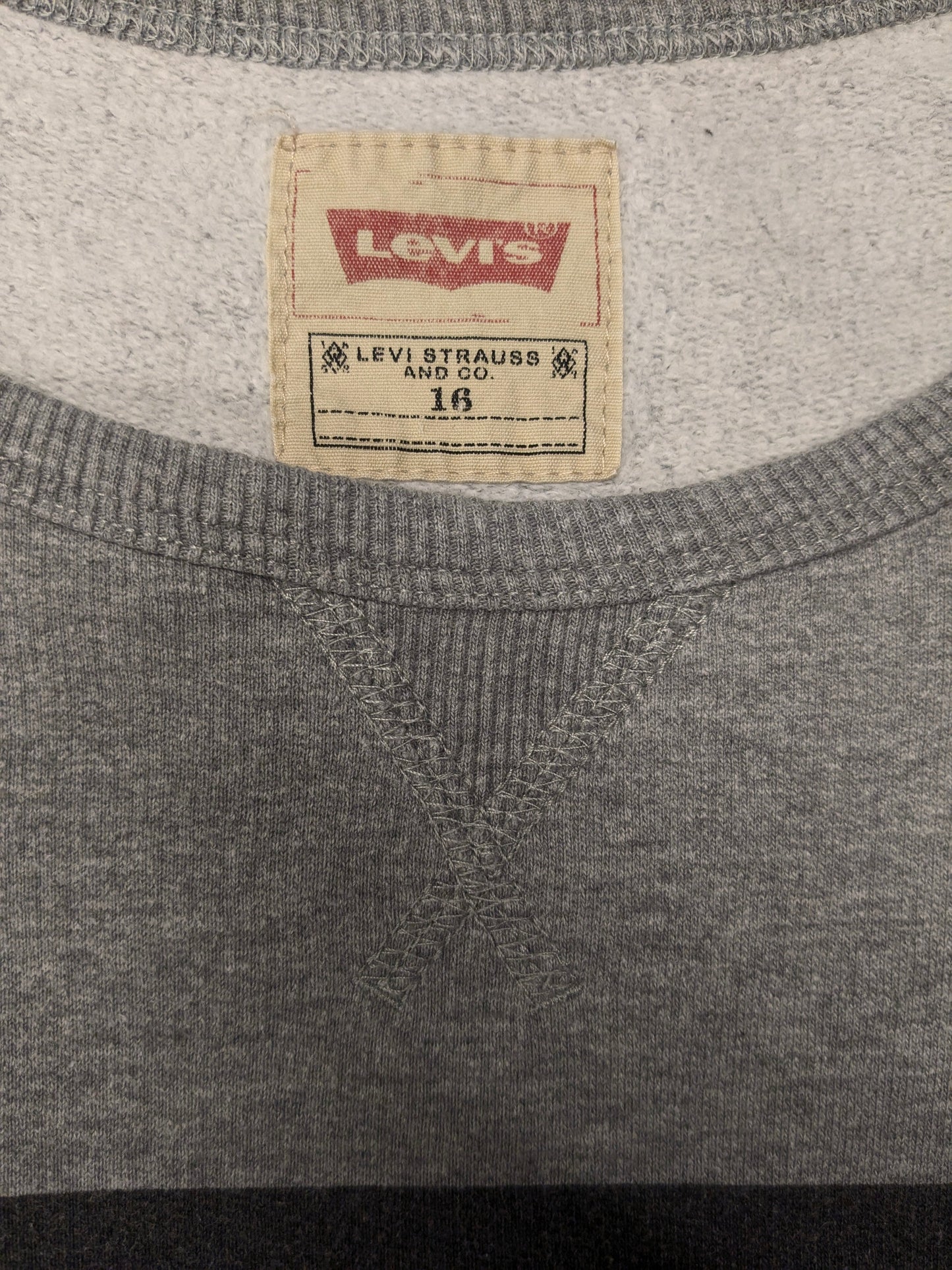 Le pull Levi's. Gris mélangé à de l'imprimé. Taille M.