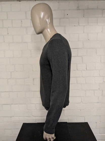 McGregor Wollen Casual trui. Donker Grijs gemêleerd. Maat M. 30% Wol.