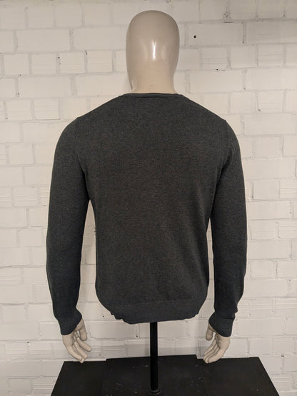McGregor Wollen Casual trui. Donker Grijs gemêleerd. Maat M. 30% Wol.
